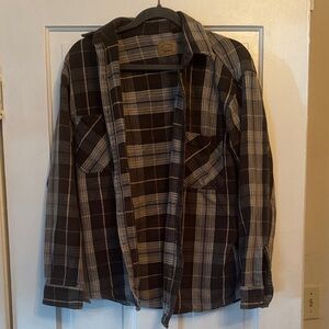 St. John's Bay Green and Gray Flannel Shirt